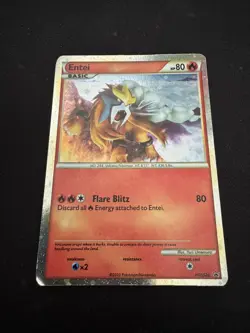 Entei HGSS20 Holo Card Heart And Gold Black Star Promo - Image 2