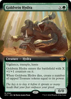 MTG Goldvein Hydra 341 Mythic Extended Art Outlaws of Thunder Junction - Image 1