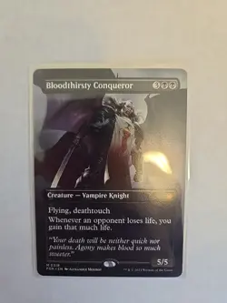 Magic The Gathering MtG Bloodthirsty Conqueror (Borderless) Foundations Regular - Image 1