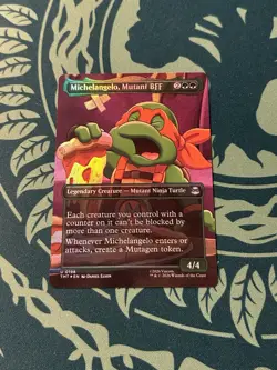 Michelangelo, Mutant BFF Borderless Foil Teenage Mutant Ninja Turtles TMT MTG - Image 1