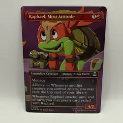 Raphael, Most Attitude Borderless FOIL Teenage Mutant Ninja Turtles TMNT MTG - Image 1