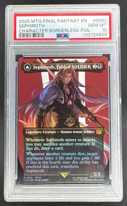 4699 Sephiroth Fabled One-Winged Angel 2025 MTG Final Fantasy #0382 Foil PSA 10 - Image 1