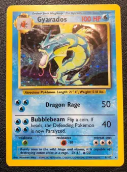 Gyarados Pokemon Holo 6/102 CCG TCG Gaming RARE!! Holofoil Trading Game Card - Image 1