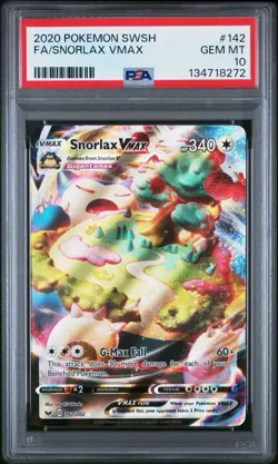 2020 POKEMON SWORD & SHIELD #142 FULL ART/SNORLAX VMAX PSA 10 Gem Mint! 🔥 - Image 1