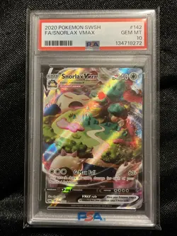 2020 POKEMON SWORD & SHIELD #142 FULL ART/SNORLAX VMAX PSA 10 Gem Mint! 🔥 - Image 4