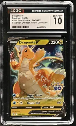 Pokemon GO Dragonite V SWSH235 CGC GEM MINT 10 - SWSH Promo - Image 1