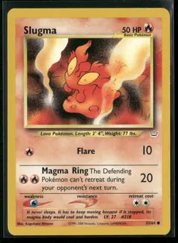 Slugma 53/64 Common Neo Revelation Pokemon Lightly Played - Image 1