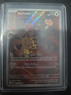 Pokemon Team Rocket's Meowth 203/182 Sv10 Destined Rivals IR Holo + BONUS - Image 1