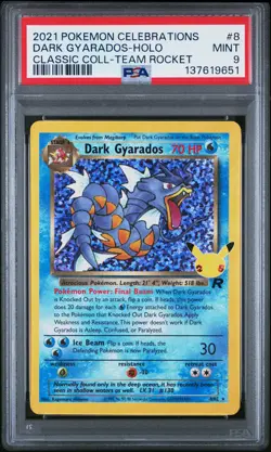 PSA MINT 9 - 2021 POKEMON CELEBRATIONS CLASSIC COLLECTION 8 DARK GYARADOS-HOLO - Image 1