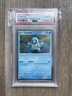 2023 POKEMON SVP EN-SV BLACK STAR PROMO 151 POSTER COLLECTION SQUIRTLE PSA 10 - Image 1