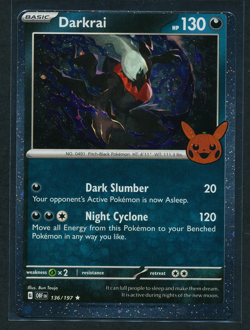 Darkrai 136/197 MISCUT ERROR Cosmos Holo Pokemon 2024 Trick Or Trade NM - Image 1