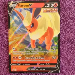 Pokemon Flareon V SWSH149 Promo Single Strike Holo Foil Basic 210 HP 2021 - Image 1
