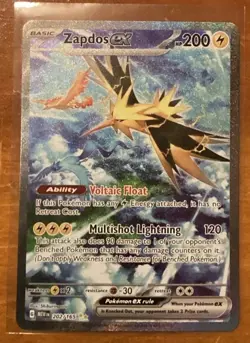 Pokemon Zapdos EX 202/165 Scarlet & Violet SV 151 Special Illustration Rare - Image 1