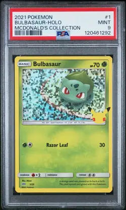PSA 9 - 2021 Pokemon Mcdonald's Collection #1 Bulbasaur Holo Collection - Image 1