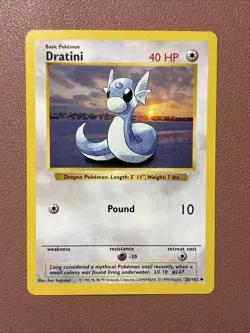 Pokemon TCG Dratini 026/102 Base Set Shadowless Regular Card LP Condition - Image 1