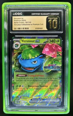 2024 Pokemon Stellar Crown Venusaur ex #001/142 CGC 10 Pristine - Image 1