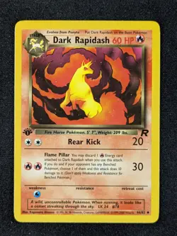 2000 Pokemon DARK RAPIDASH #44/82 Team Rocket 1st Edition Uncommon English - Image 1