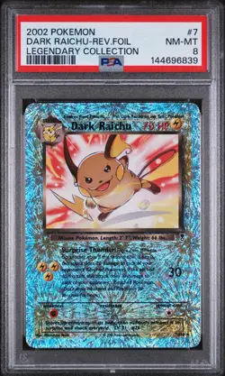 PSA 8 Dark Raichu 2002 Legendary (Collection) 7/110 Reverse Holo Pokemon Card - Image 1