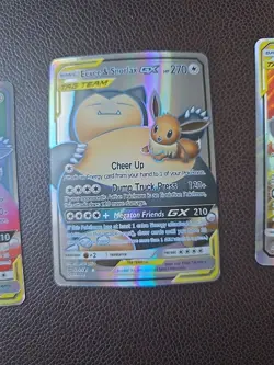 NM | Pokemon Eevee & Snorlax GX 171/181 Sm-Team Up Ultra Rare Full Art Holo - Image 2