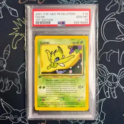 PSA 10 - Pokemon Neo Revelation Celebi 1st Edition RARE - Image 1