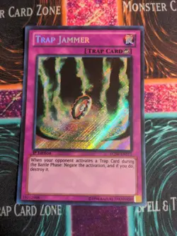 ( TRAP JAMMER ) - Secret Rare - LCJW-EN111 - 1st - NM - Yu-Gi-Oh - Joey's World - Image 1