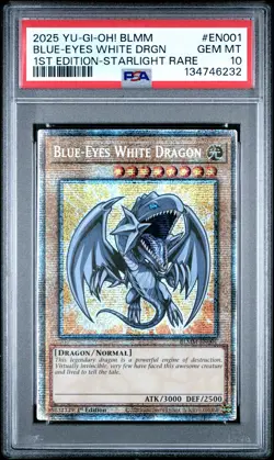 Blue Eyes White Dragon BLMM-EN001 1st Edition Starlight Rare Yugioh PSA 10 *232 - Image 1