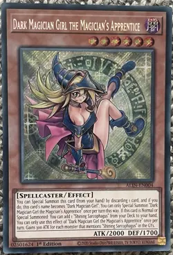 YUGIOH ALIN-EN004 - Dark Magician Girl The Magicians Apprentice Secret Rare 1st - Image 1
