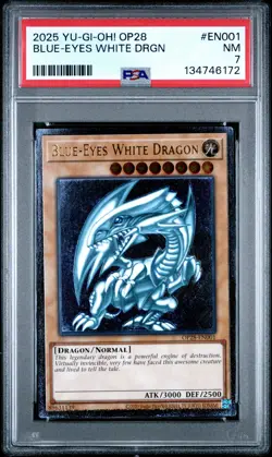 Blue Eyes White Dragon Op28-EN001 Ultimate Rare Yugioh PSA 7 *172 - Image 1