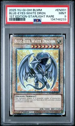 Blue Eyes White Dragon BLMM-EN001 1st Edition starlight Rare Yugioh PSA 9 *233 - Image 1