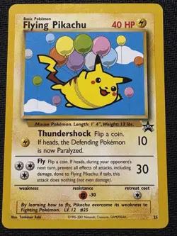 Flying Pikachu Promo #25 Pokemon TCG WOTC Black Star Vintage 2001 Rare Card - Image 1
