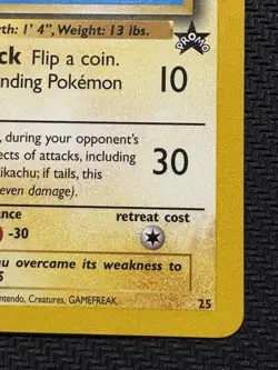 Flying Pikachu Promo #25 Pokemon TCG WOTC Black Star Vintage 2001 Rare Card - Image 4