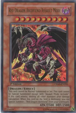 Yugioh Red Dragon Archfiend/Assault ModeCRMS-EN004 Ultra Rare 1st Edition NM/LP - Image 1