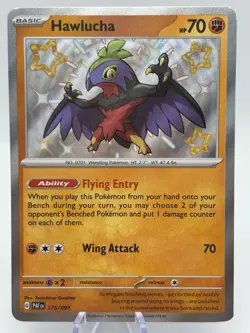 Pokemon TCG Hawlucha Shiny Holo Rare Card Paldean Fates 175/091 Near Mint - Image 1