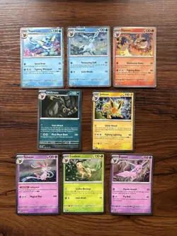 Prismatic Evolutions Cosmos Holo Promo Cards Full Set Of 8 Eeveelutions - Image 1