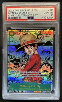 2025 One Piece Monkey D. Luffy Special Card Manga Alt Art #OP13-118 PSA 10 - Image 1