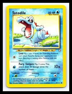 💥 Totodile Pokemon 2000 Neo Genesis Non Holo Foil Vintage Card # 81/111 - Image 1
