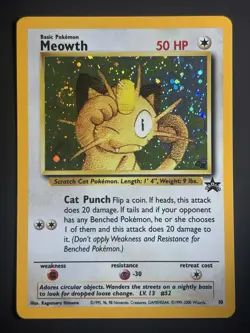 SWIRL Meowth 10 GB Promo Holo Swirl Gameboy Pokemon Card WOTC Wizards 2000 NM - Image 2