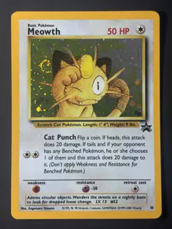 SWIRL Meowth 10 GB Promo Holo Swirl Gameboy Pokemon Card WOTC Wizards 2000 NM - Image 3