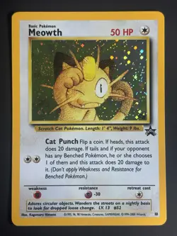 SWIRL Meowth 10 GB Promo Holo Swirl Gameboy Pokemon Card WOTC Wizards 2000 NM - Image 5