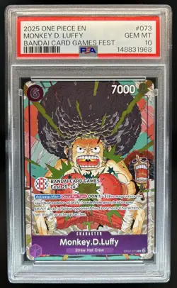 2025 One Piece Monkey.D.Luffy Bandai Card Games Fest #OP07-073 PSA 10 GEM MINT - Image 1