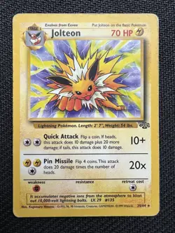Pokemon TCG Jolteon TCG Jungle 20/64 Regular Rare Non-Holo Card HP - Image 1