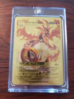 Pokemon Charizard DX 500hp Gold Foil Fan Art Collector Card TCG - Image 1