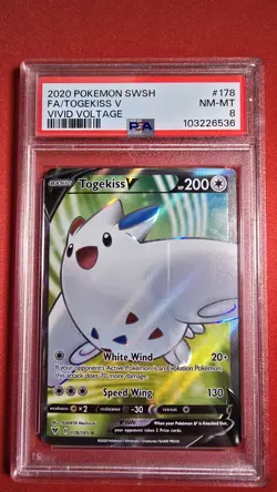 Pokemon TCG Togekiss V 178/185 2020 Vivid Voltage Ultra Rare Card - PSA 8 - Image 1