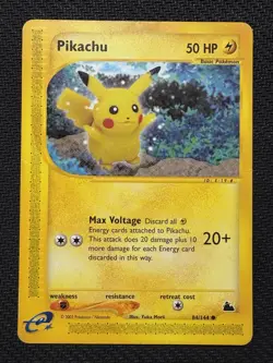 Pokemon TCG Pikachu Skyridge 84/144 E Reader Series 2003 Vintage HP Damaged Card - Image 1