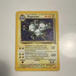 Pokemon TCG Magneton Fossil Unlimited 11/62 80 HP Holo Rare English Card - Image 1