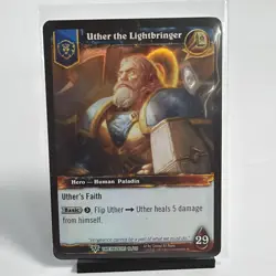 Uther the Lightbringer Alt Art World of Warcraft TCG WOW Holo Foil NM Card - Image 1