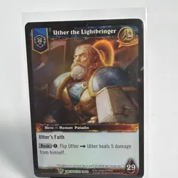 Uther the Lightbringer Alt Art World of Warcraft TCG WOW Holo Foil NM Card - Image 2