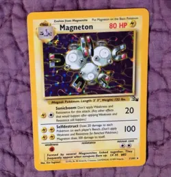 Magneton Rare Holo Pokemon Card Fossil Near Mint 11/62 - Image 1