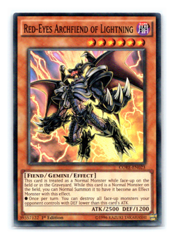 Red-Eyes Archfiend of Lightning - CORE-EN023 Super Rare 1st Edition Yugioh EURO - Image 1