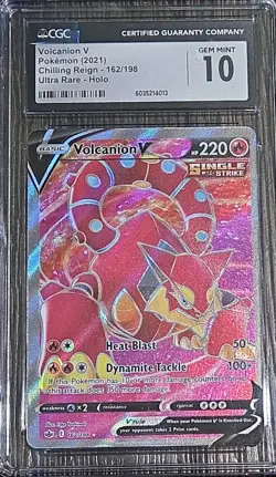 VOLCANION V 2021 POKEMON CARD CHILLING REIGN ULTRA RARE HOLO 162/198 CGC 10 - Image 1